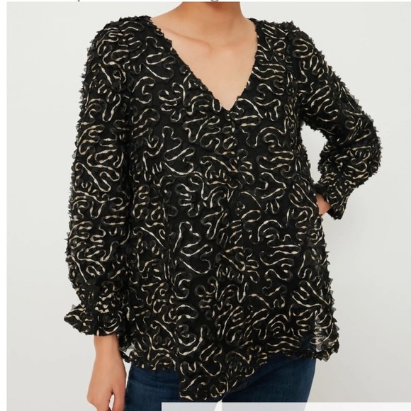 TUCKERNUCK Nightly Organza Easton Blouse Black Size‎ Small